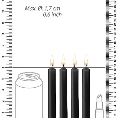 Teasing Wax Candles - Black - 4-Pack
