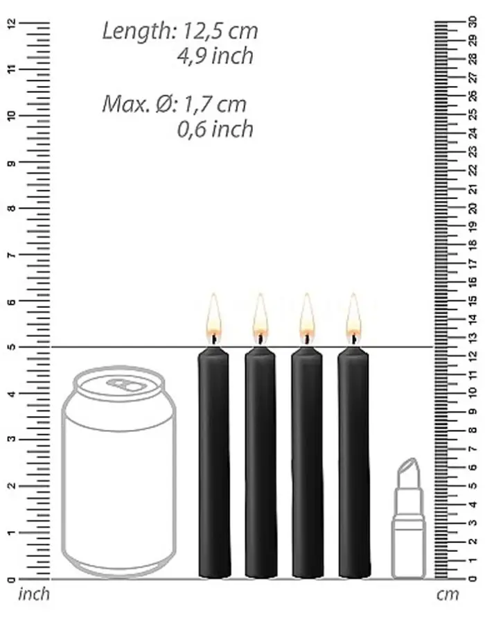 Teasing Wax Candles - Black - 4-Pack