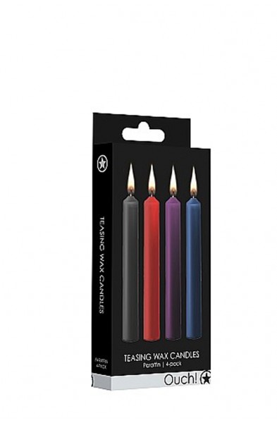 Teasing Wax Candles - Mixed Colors - 4-Pack