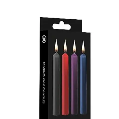 Teasing Wax Candles - Mixed Colors - 4-Pack