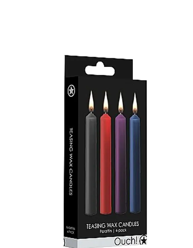 Teasing Wax Candles - Mixed Colors - 4-Pack