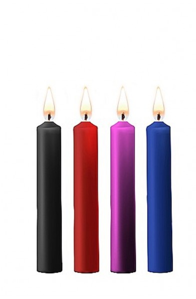 Teasing Wax Candles - Mixed Colors - 4-Pack