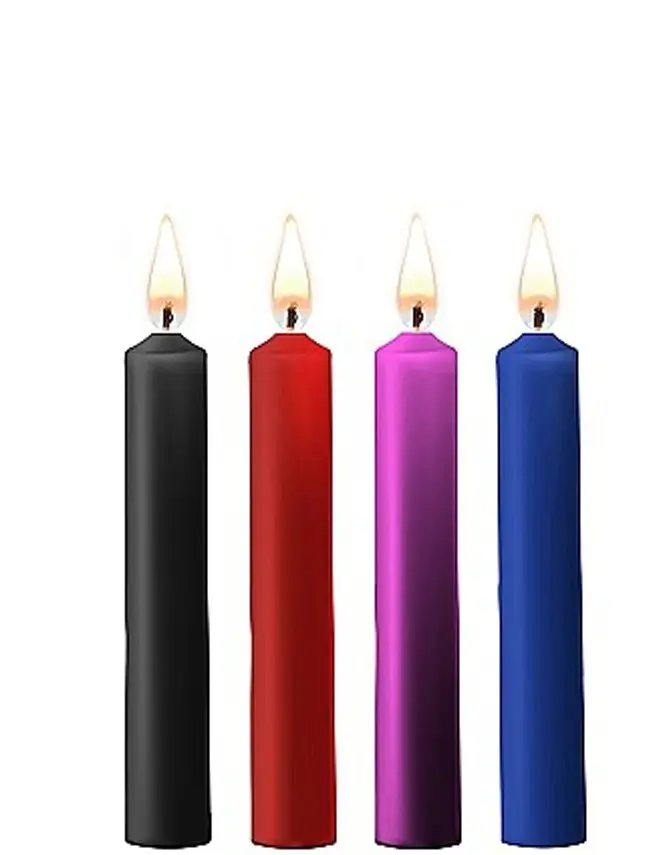 Teasing Wax Candles - Mixed Colors - 4-Pack