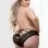 Lace Cheeky With Strappy Back Detail and Satin Ribbon Bow With Attached Pom Poms - 3x 4x - Black