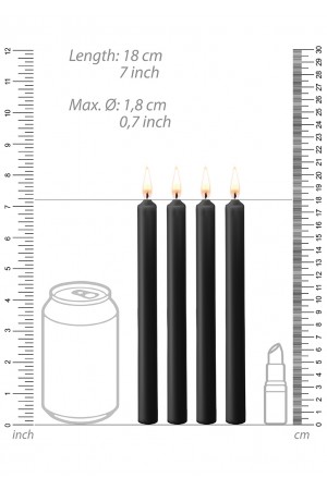 Teasing Wax Candles Large - Blk - 4-Pack