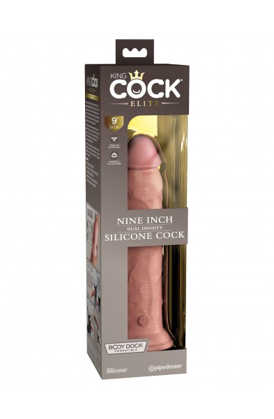 King Cock Elite 9 Inch Silicone Dual Density  Cock - Light