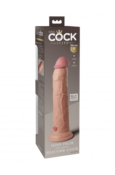 King Cock Elite 9 Inch Silicone Dual Density  Cock - Light