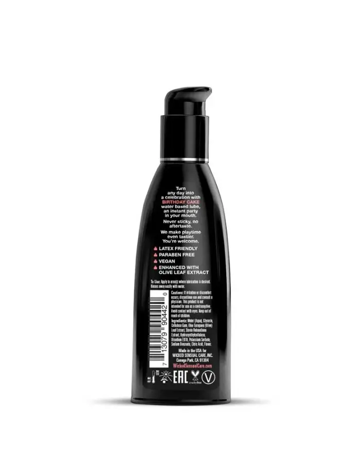Aqua Birthday Cake Flavored Water Based Intimate Lubricant - 2 Fl. Oz.