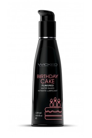 Aqua Birthday Cake Flavored Water Based Intimate Lubricant 4 Fl. Oz.