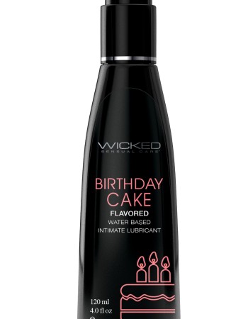 Aqua Birthday Cake Flavored Water Based Intimate Lubricant 4 Fl. Oz.