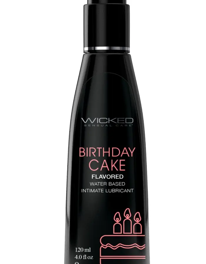 Aqua Birthday Cake Flavored Water Based Intimate Lubricant 4 Fl. Oz.