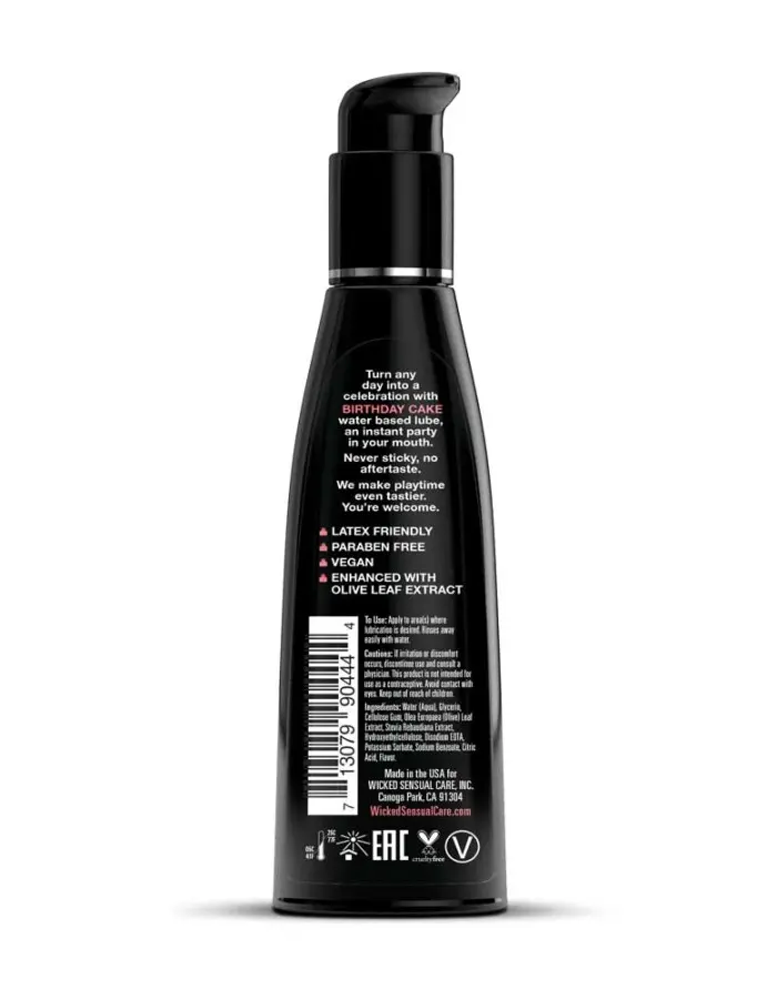 Aqua Birthday Cake Flavored Water Based Intimate Lubricant 4 Fl. Oz.