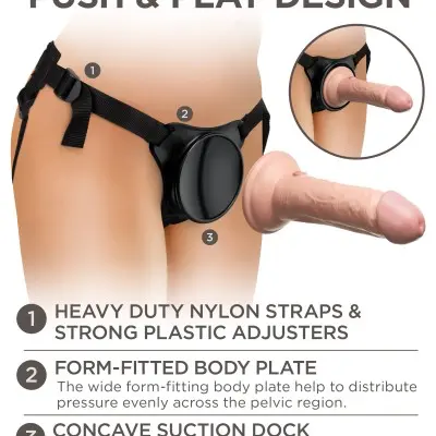 King Cock Elite Beginner's Body Dock Strap-on  Harness - Black