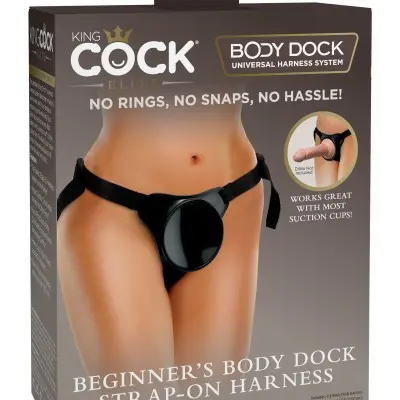 King Cock Elite Beginner's Body Dock Strap-on  Harness - Black