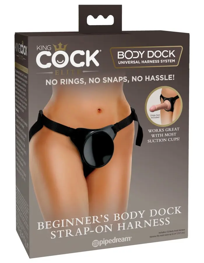 King Cock Elite Beginner's Body Dock Strap-on  Harness - Black