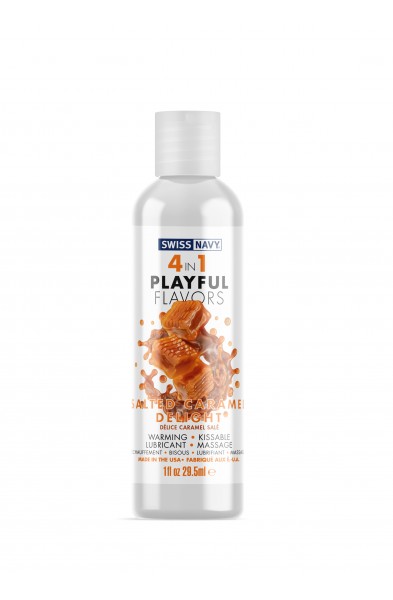 Swiss Navy 4-in-1 Playful Flavors - Salted Caramel Delight - 1 Fl. Oz.