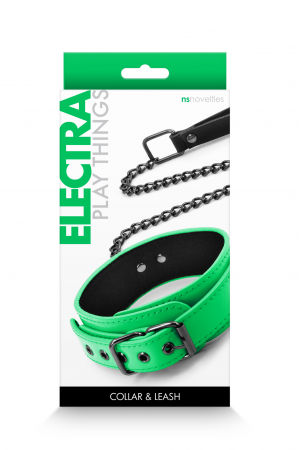 Electra Play Things - Collar and Leash - Green