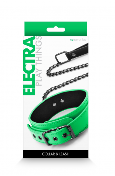 Electra Play Things - Collar and Leash - Green