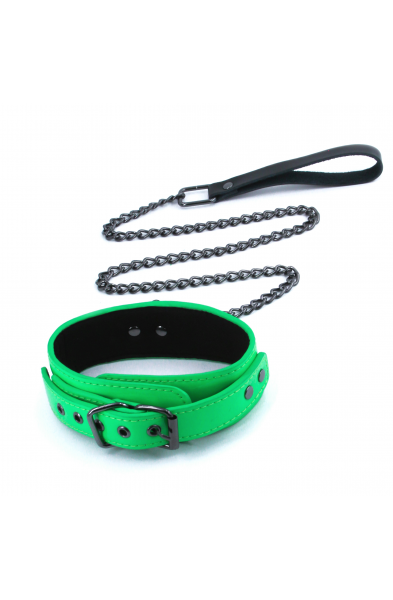 Electra Play Things - Collar and Leash - Green