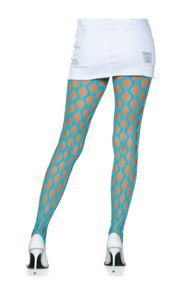 Jumbo Pothole Net Tights - Neon Blue - One Size