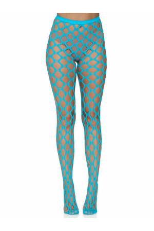 Jumbo Pothole Net Tights - Neon Blue - One Size