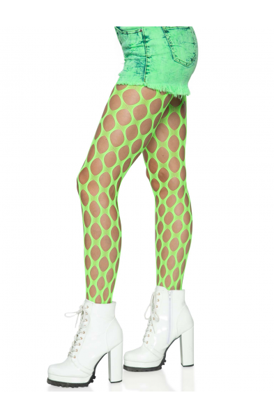 Jumbo Pothole Net Tights - Neon Green - One Size