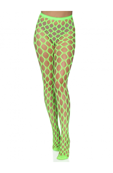 Jumbo Pothole Net Tights - Neon Green - One Size