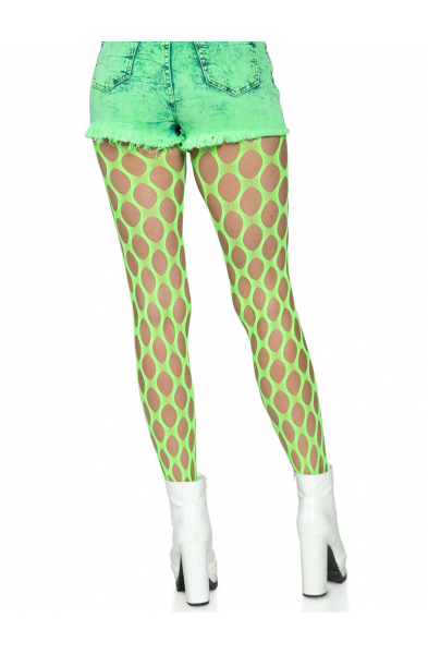 Jumbo Pothole Net Tights - Neon Green - One Size