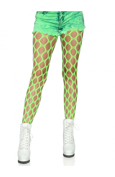 Jumbo Pothole Net Tights - Neon Green - One Size