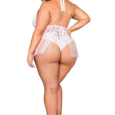 Babydoll & Panty - Queen - White