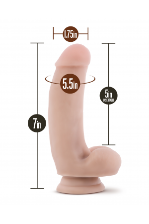 Dr. Skin Silicone - Dr. Samuel - 7 Inch Dildo  With Suction Cup - Vanilla