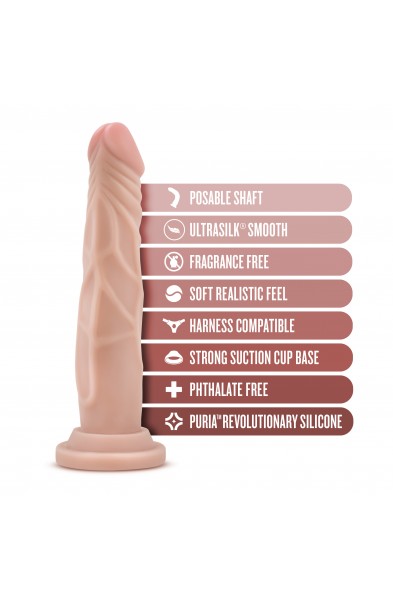 Dr. Skin Silicone - Dr. Carter - 7 Inch Dong With Suction Cup - Vanilla