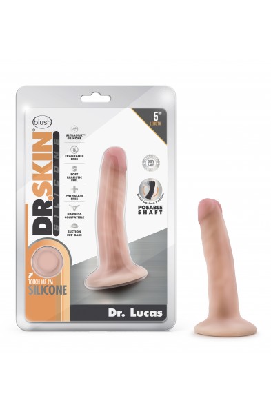 Dr. Skin Silicone - Dr. Lucas - 5 Inch Dong With  Suction Cup - Vanilla