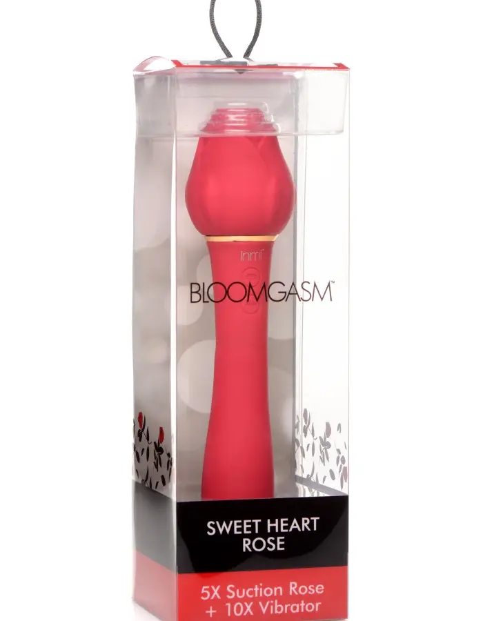 Bloomgasm - Sweet Heart Rose 5x Suction Rose and  10x Vibrator - Pink