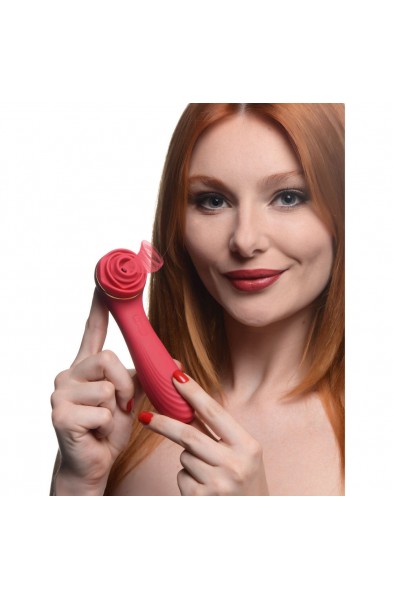 Bloomgasm Passion Petals 10x Suction Rose Vibrator - Red