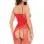 Sparkle Crotchless Bodystocking - One Size - Red