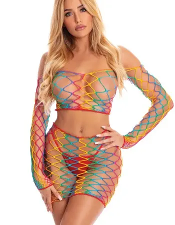 Pot of Gold 2 Pc Skirt Set - One Size - Rainbow