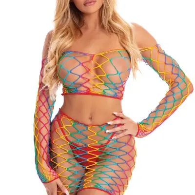 Pot of Gold 2 Pc Skirt Set - One Size - Rainbow