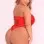 Seamless Bodysuit - Queen Size - Red