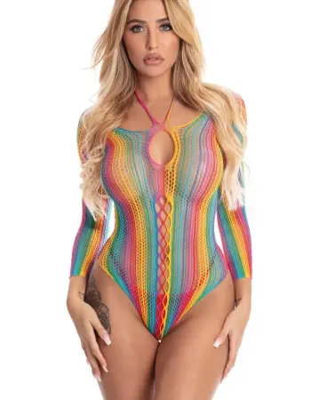 More Color Long Sleeve Bodysuit - One Size - Rainbow