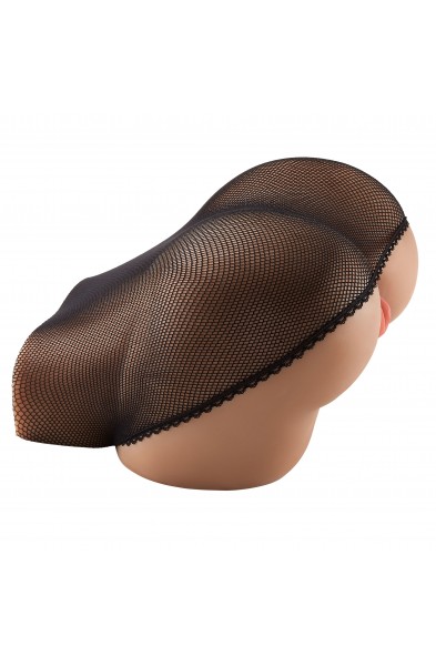 Life-Size Pleasure Pussy and Ass Body Mold With  Removable Stocking - Brown