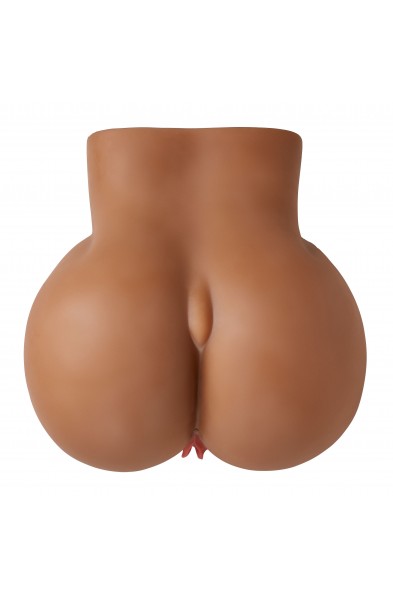 Life-Size Pleasure Pussy and Ass Body Mold With  Removable Stocking - Brown