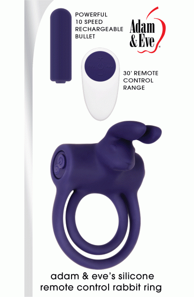 Adam and Eve Silicone Remote Control Rabbit Ring