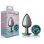 Teal Round Gem Gunmetal Metal Plug - Lg