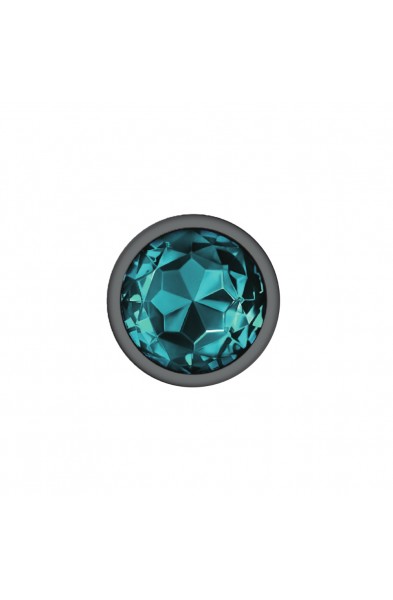 Cheeky Charms-Gunmetal Metal Butt Plug- Round-Teal-Large