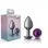 Purple Round Gem Gunmetal Metal Plug - Md