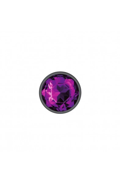 Cheeky Charms-Gunmetal Metal Butt Plug- Round-Deep Purple-Medium