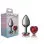 Deep Red Heart Gem Gunmetal Metal Plug - Md