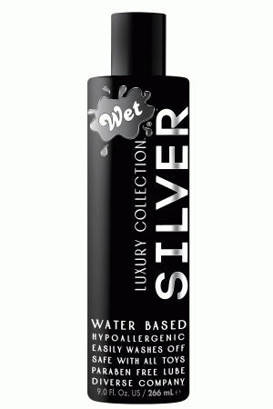 Wet Silver Luxury Water Based Lubricant -  9 Fl. Oz.