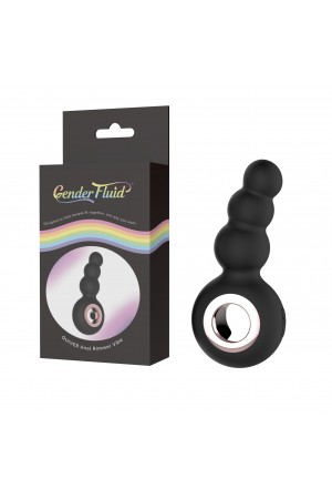 Gender Fluid Quiver Anal Ring Bead Vibe - Black